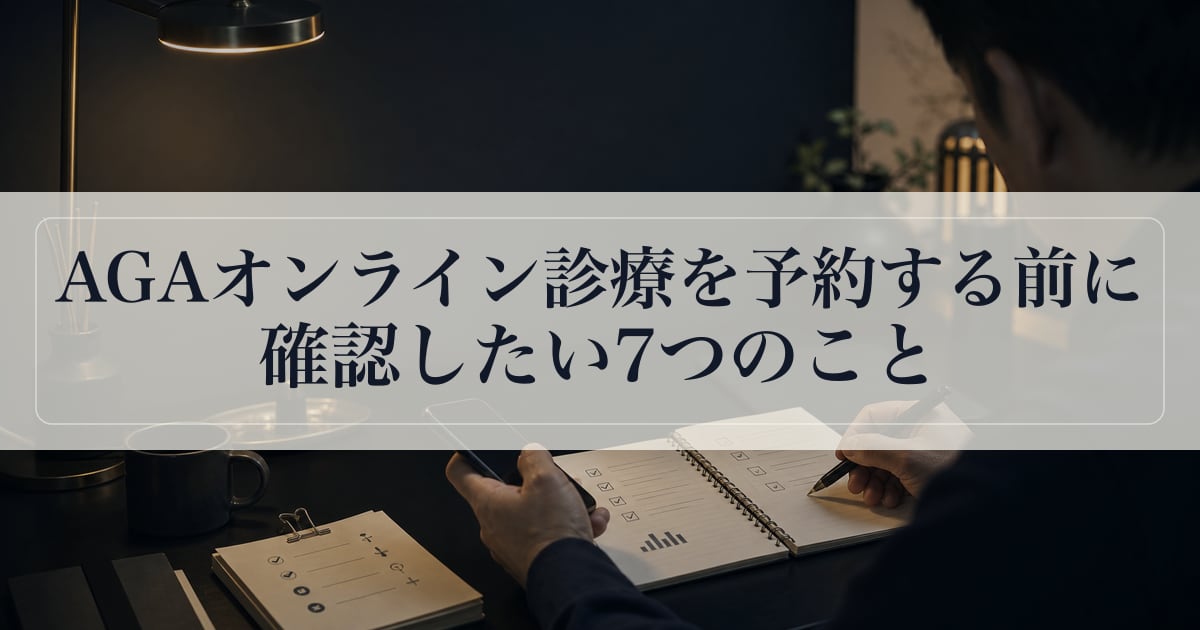 AGAオンライン診療を予約する前に見るチェックリスト。