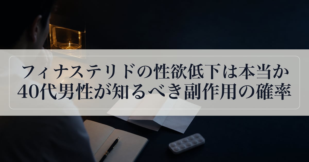 フィナステリドの性欲低下は本当か｜40代男性が知るべき副作用の確率