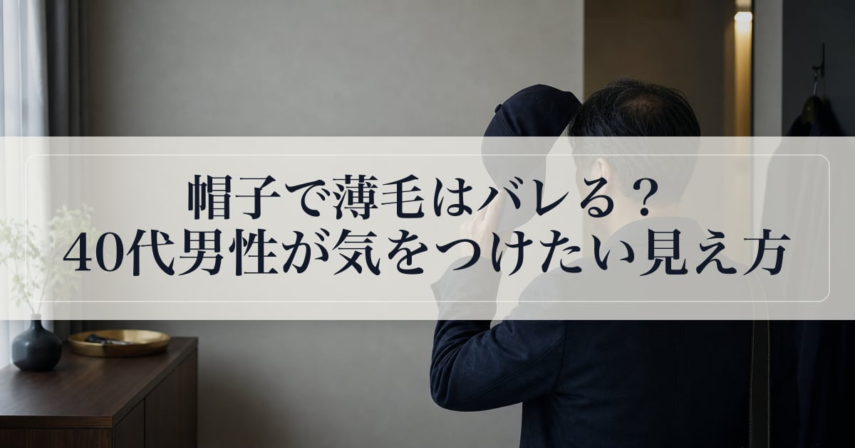 帽子で薄毛はバレる？40代男性が気をつけたい見え方。