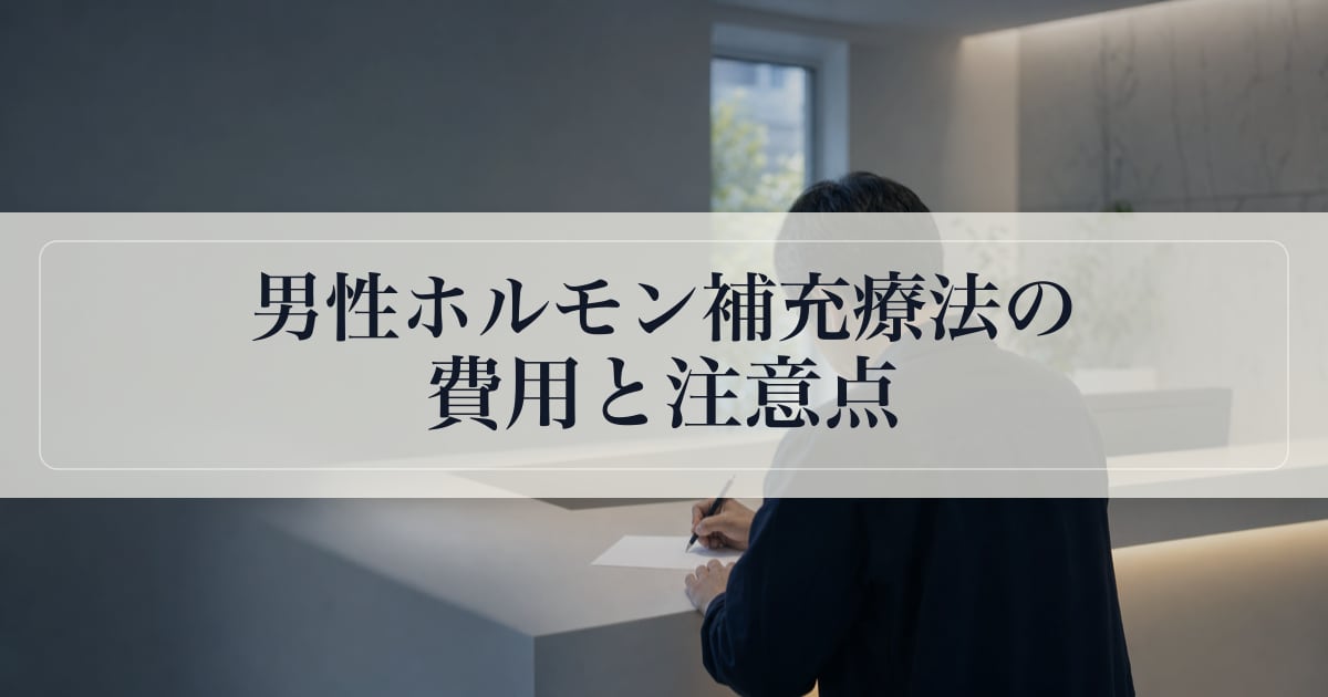 男性ホルモン補充療法の費用と注意点｜始める前の現実整理。