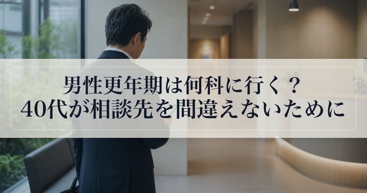男性更年期は何科に行く？40代が相談先を間違えないために。