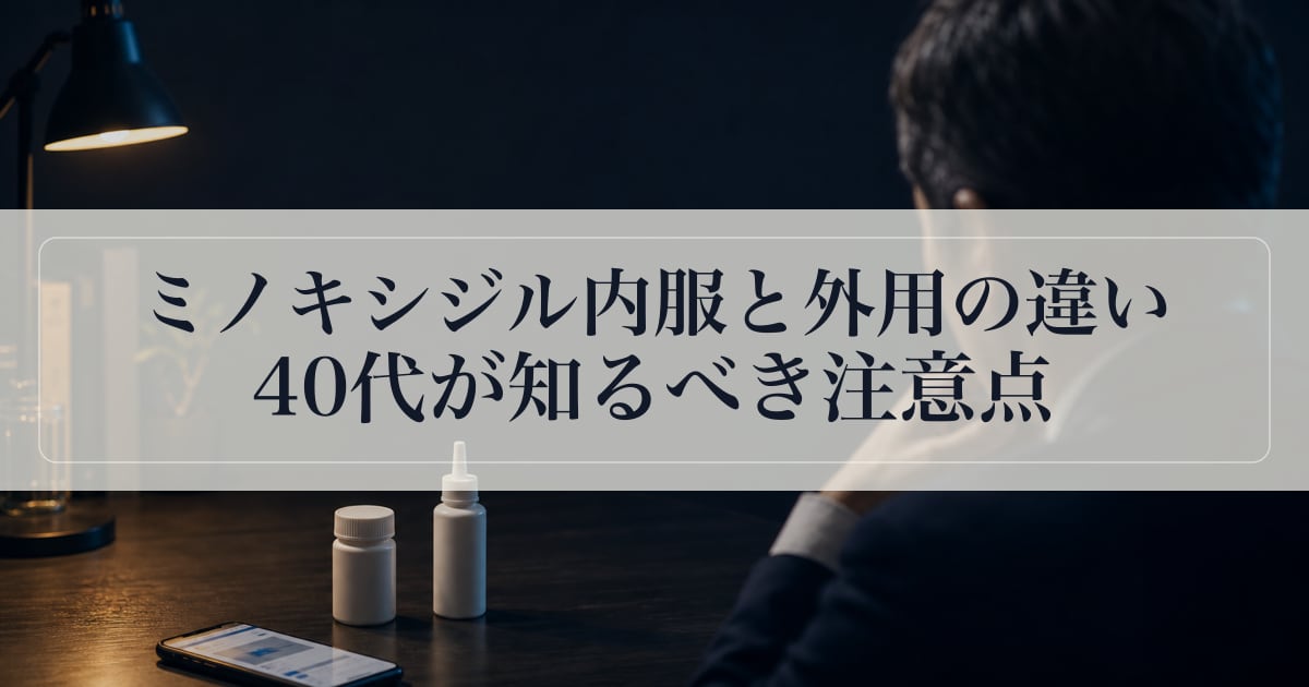 ミノキシジル内服と外用の違い｜40代が知るべき注意点