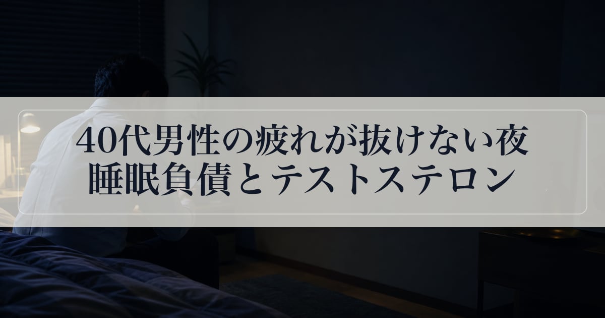 40代男性の疲れが抜けない夜｜睡眠負債とテストステロン